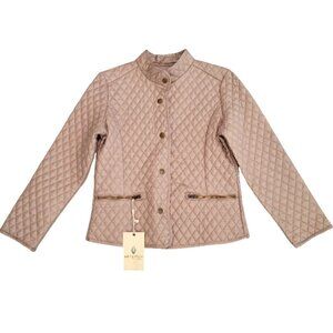 Jade & Ivory Quilted Lightweight Jacket | Nude Blush Snap Front Coat- NWT!